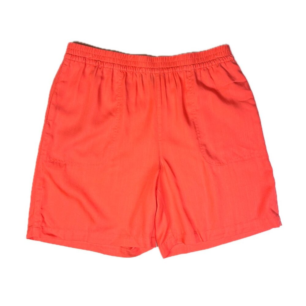NWOT Lands' End Size 12 High Rise Pull-On Shorts Tencel Lyocell Coral Orange